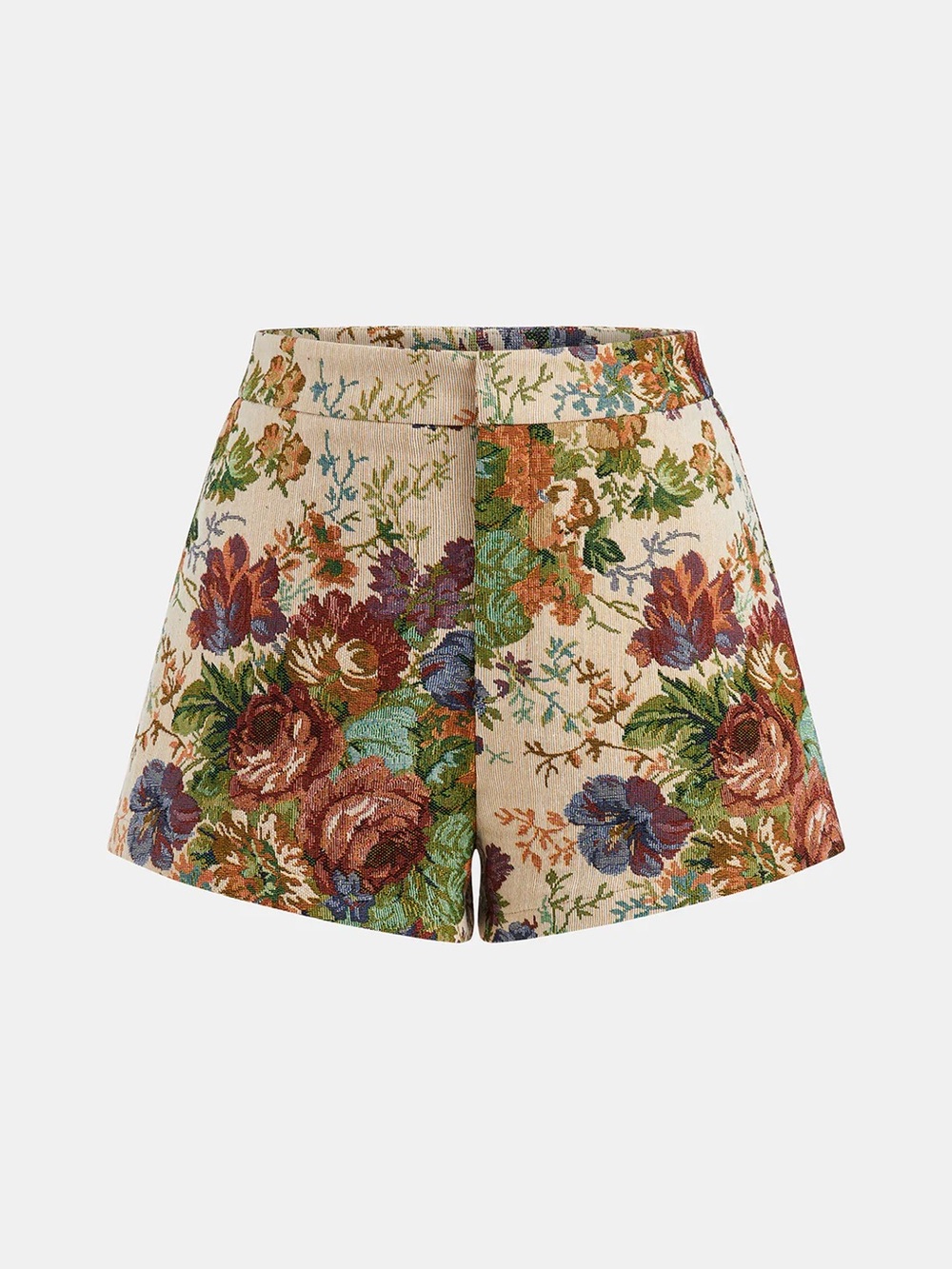 NWT Commense Floral Jacquard Mid-Waist Shorts Size M - Picture 1 of 3